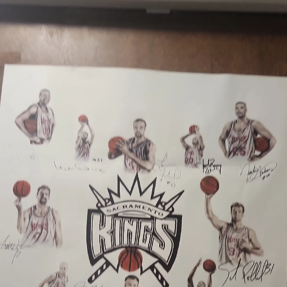 White and Black Sacramento Kings Wallpaper Wall Decor